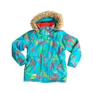 Jupa Girls Snow Ski Jacket Blue Pink 7 Snowboard Outdoor Cabin Winter Sports